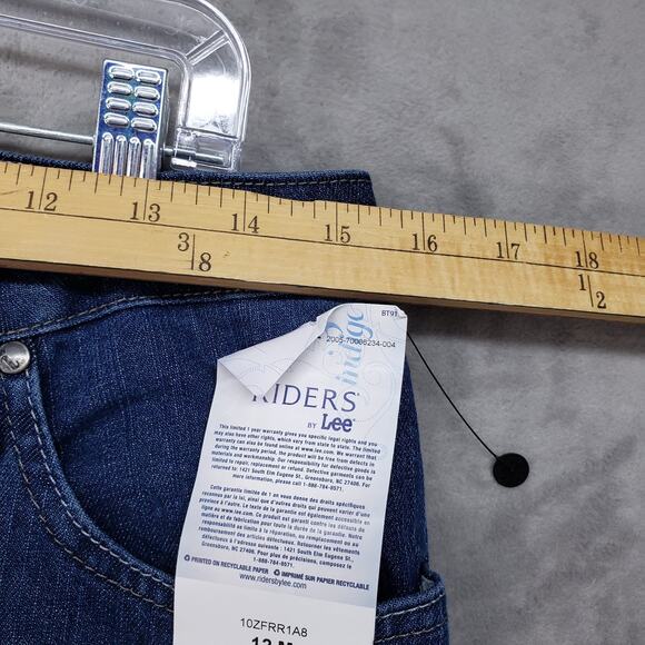 NWT Lee Riders Womens Bootcut Jeans 12 Medium Dark Indigo Blue Deep Dye 30x29 - Picture 12 of 14
